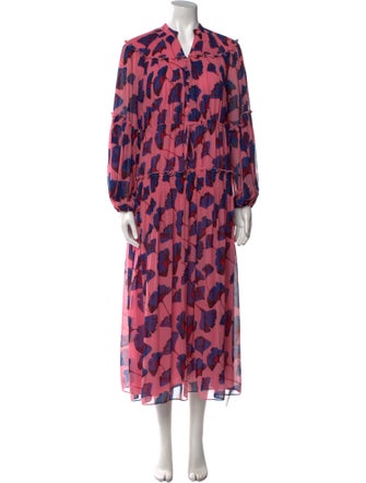 Diane von Furstenberg Floral Print Long Dress