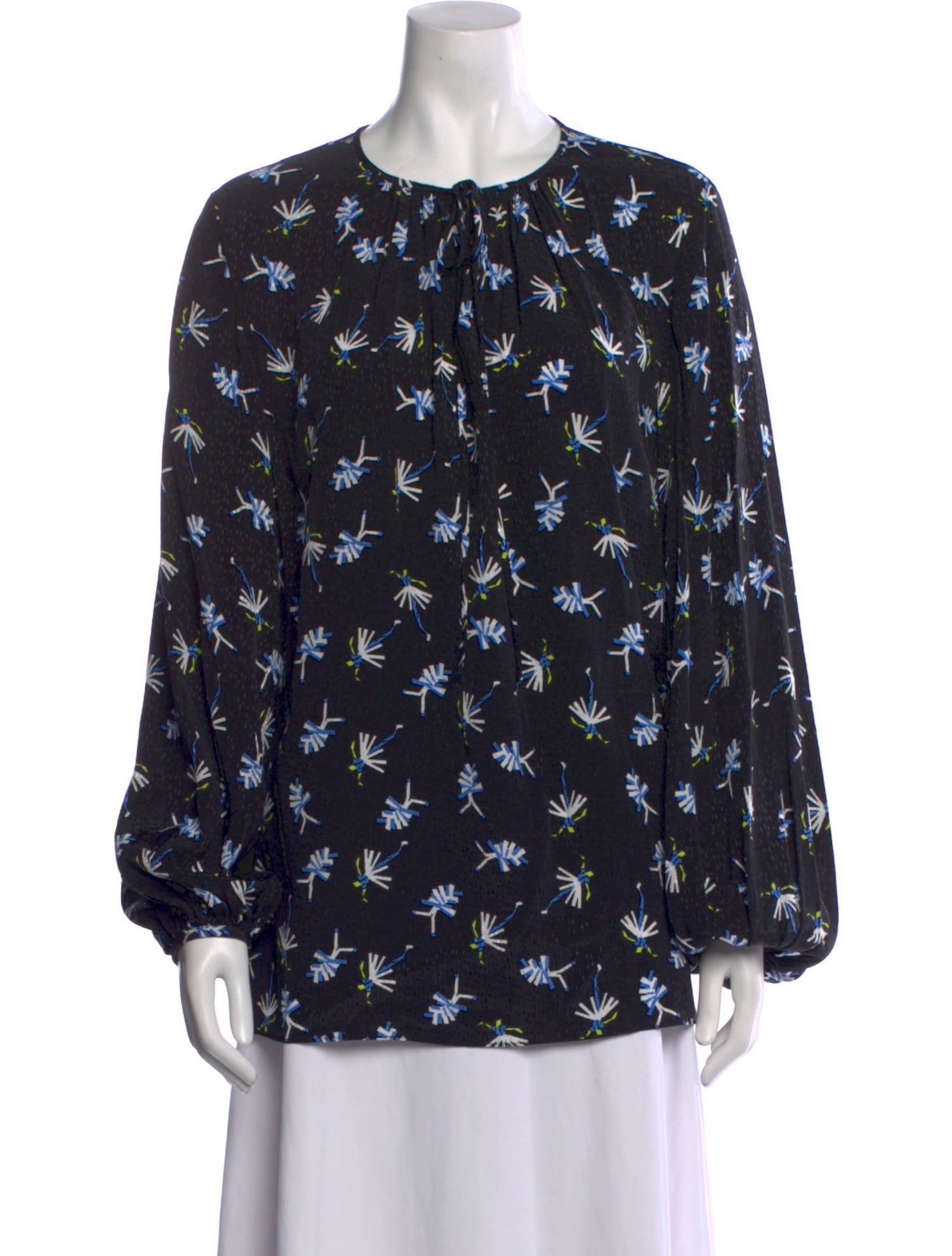 Diane von Furstenberg Printed Crew Neck Blouse