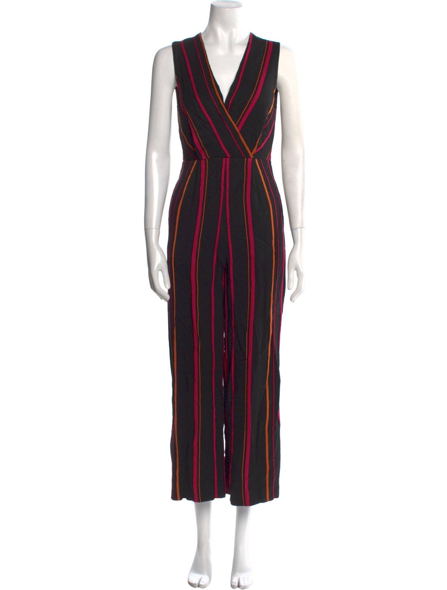 Diane von Furstenberg Striped V-Neck Jumpsuit