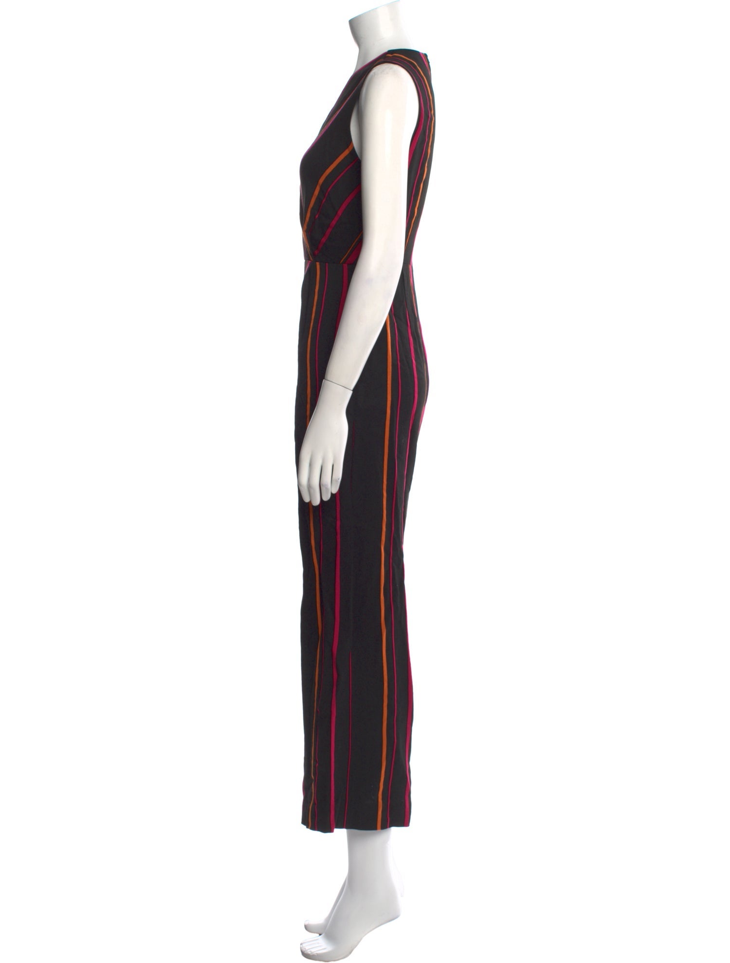 Diane von Furstenberg Striped V-Neck Jumpsuit