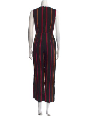 Diane von Furstenberg Striped V-Neck Jumpsuit