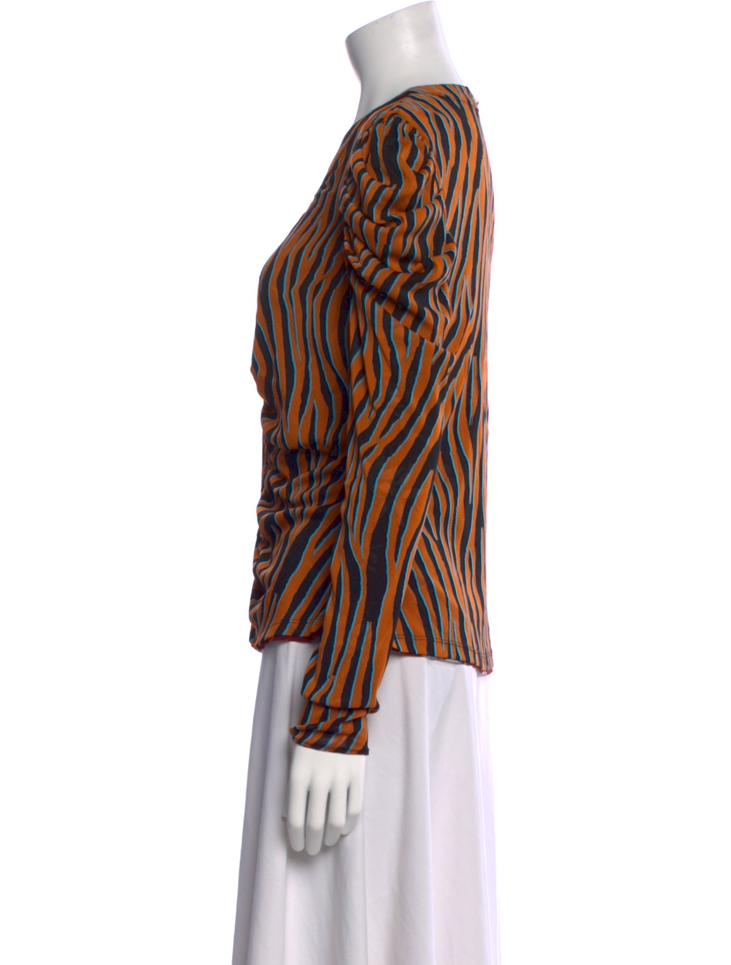 Diane von Furstenberg Animal Print V-Neck Blouse