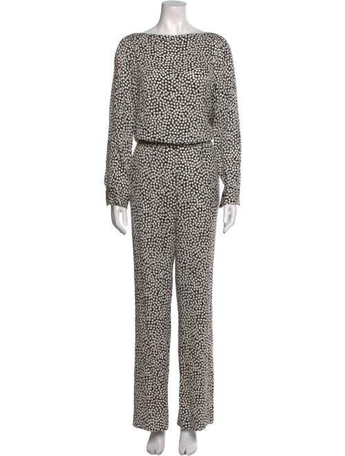 Diane von Furstenberg Silk Polka Dot Print Jumpsuit