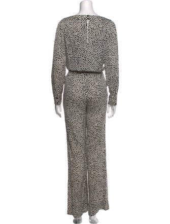 Diane von Furstenberg Silk Polka Dot Print Jumpsuit