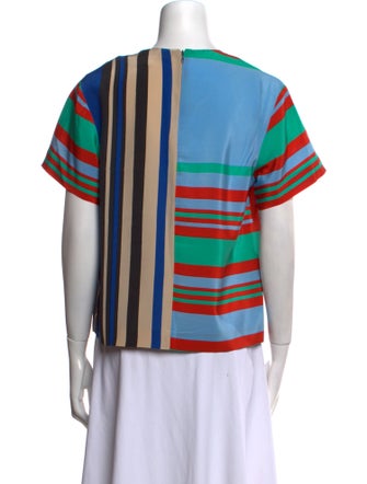 Diane von Furstenberg Silk Striped T-Shirt