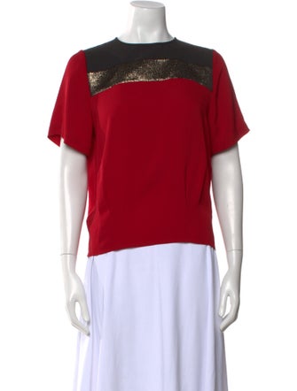 Diane von Furstenberg Silk Bateau Neckline T-Shirt