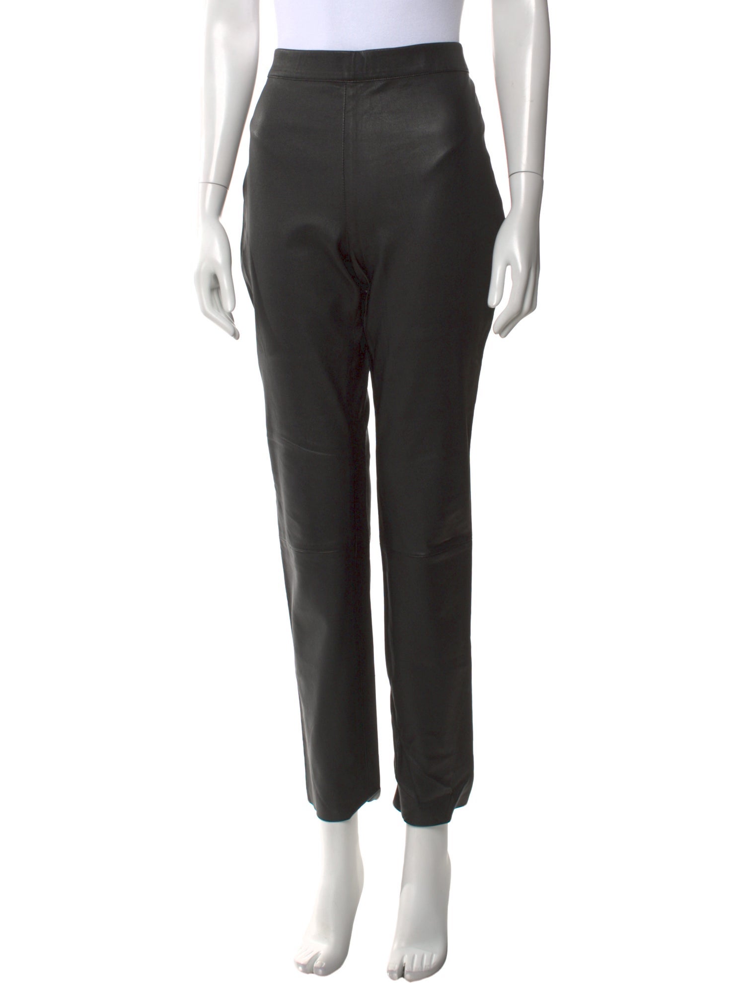 Diane von Furstenberg Lamb Leather Straight Leg Pants