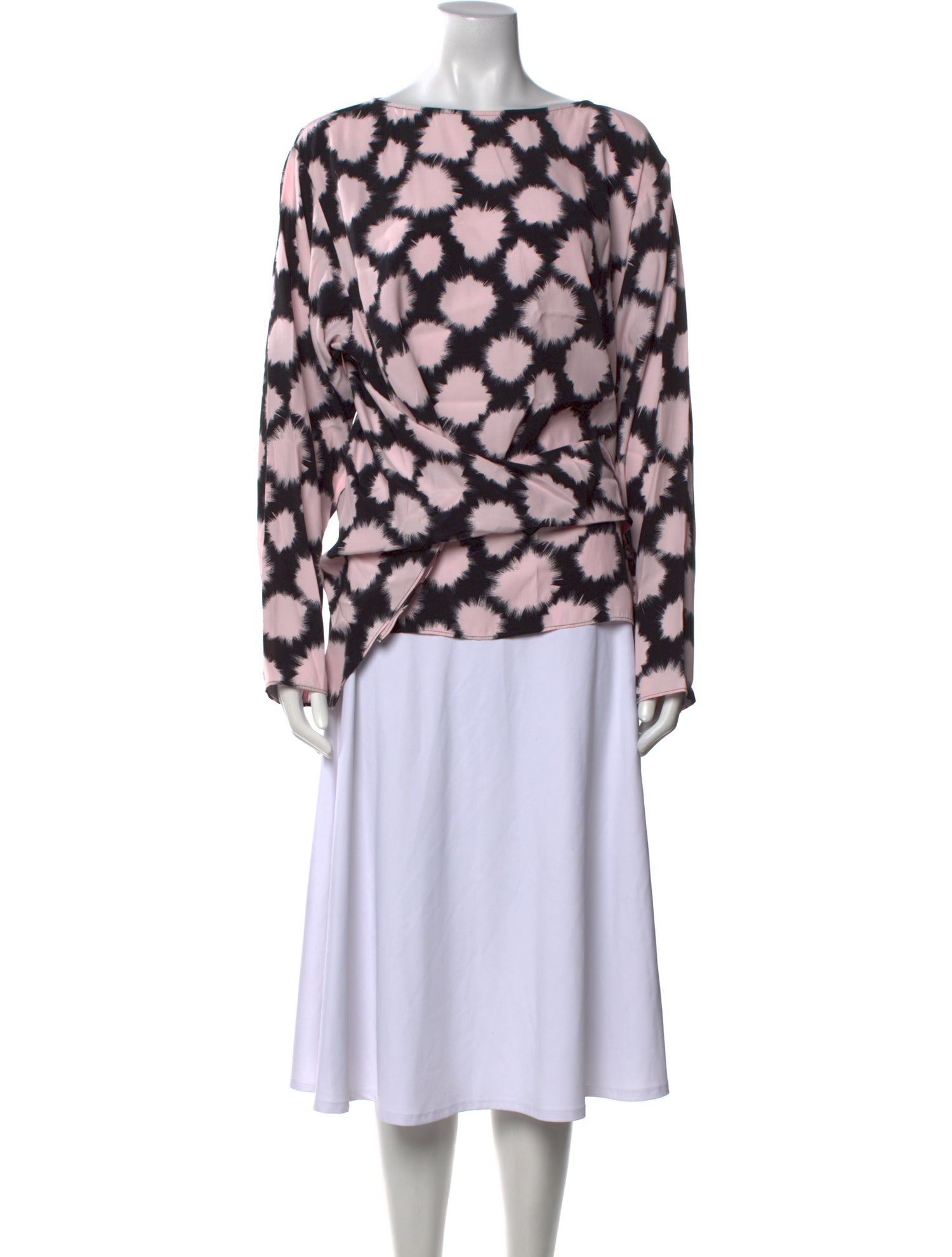 Diane von Furstenberg Printed Bateau Neckline Blouse