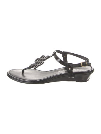 Diane von Furstenberg Patent Leather T-Strap Sandals