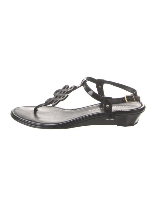 Diane von Furstenberg Patent Leather T-Strap Sandals