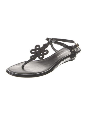 Diane von Furstenberg Patent Leather T-Strap Sandals