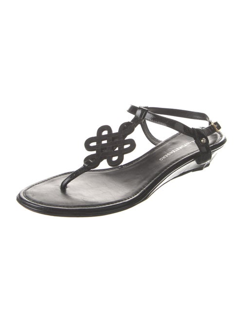 Diane von Furstenberg Patent Leather T-Strap Sandals