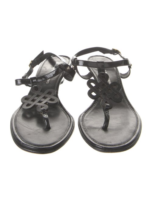 Diane von Furstenberg Patent Leather T-Strap Sandals