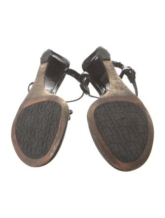Diane von Furstenberg Patent Leather T-Strap Sandals