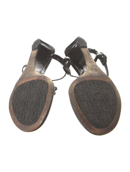 Diane von Furstenberg Patent Leather T-Strap Sandals