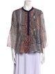 Diane von Furstenberg Silk Striped Button-Up Top