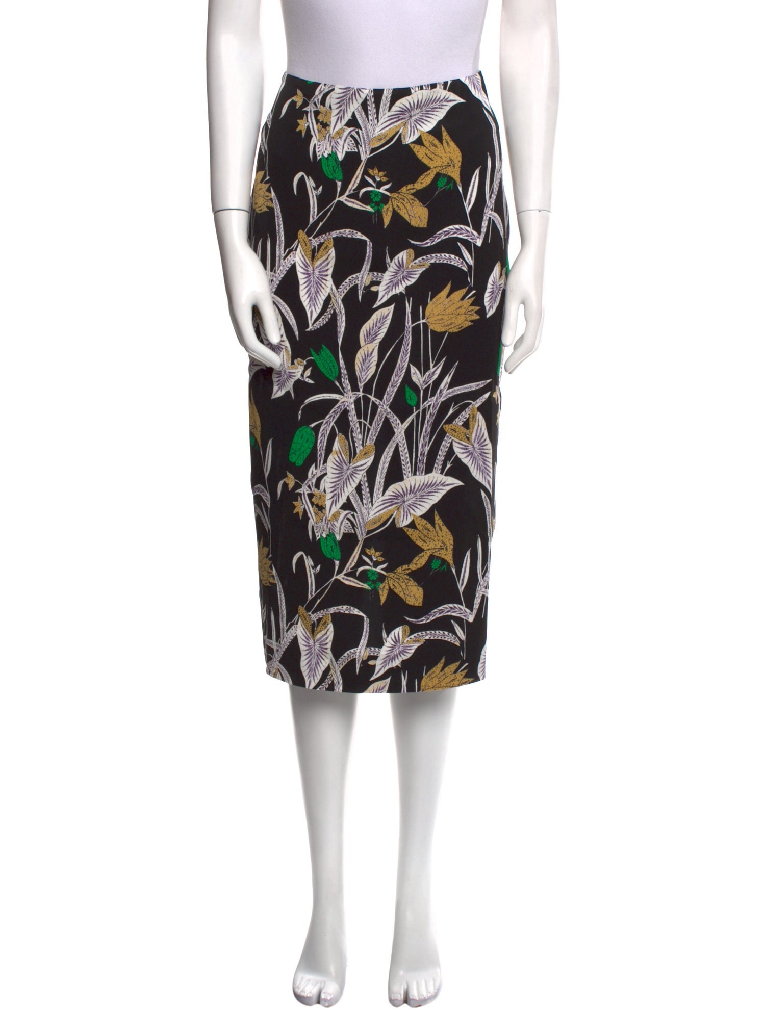 Diane von Furstenberg Floral Print Midi Length Skirt