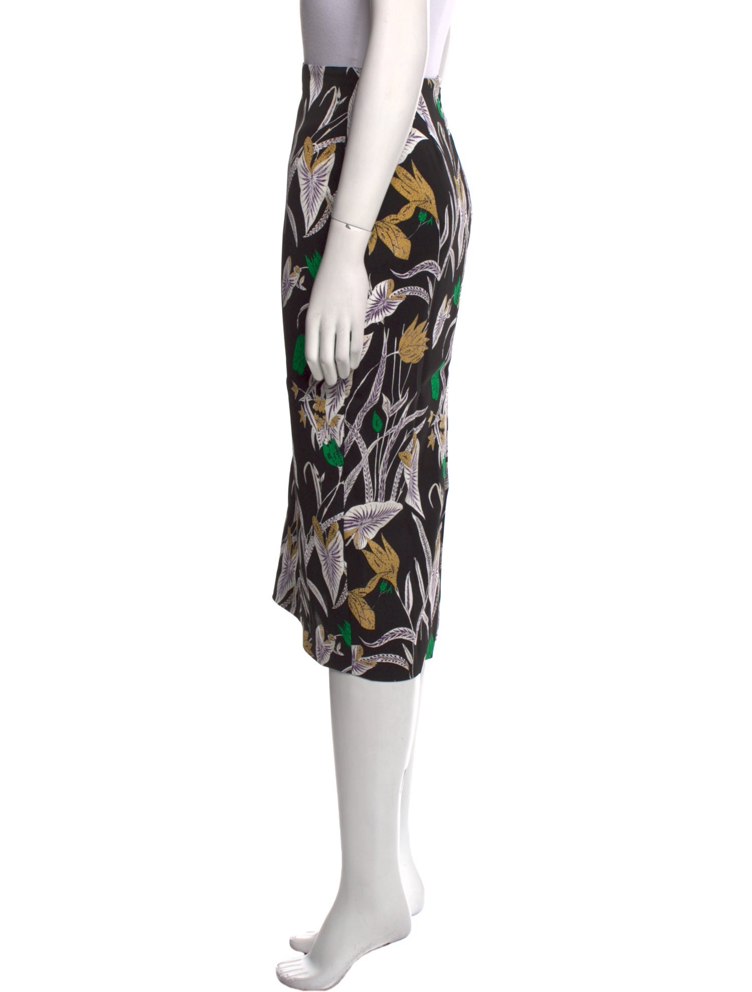 Diane von Furstenberg Floral Print Midi Length Skirt