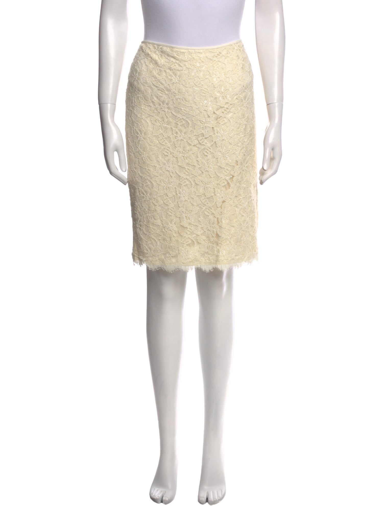 Diane von Furstenberg Raw-Edge Trim Knee-Length Skirt