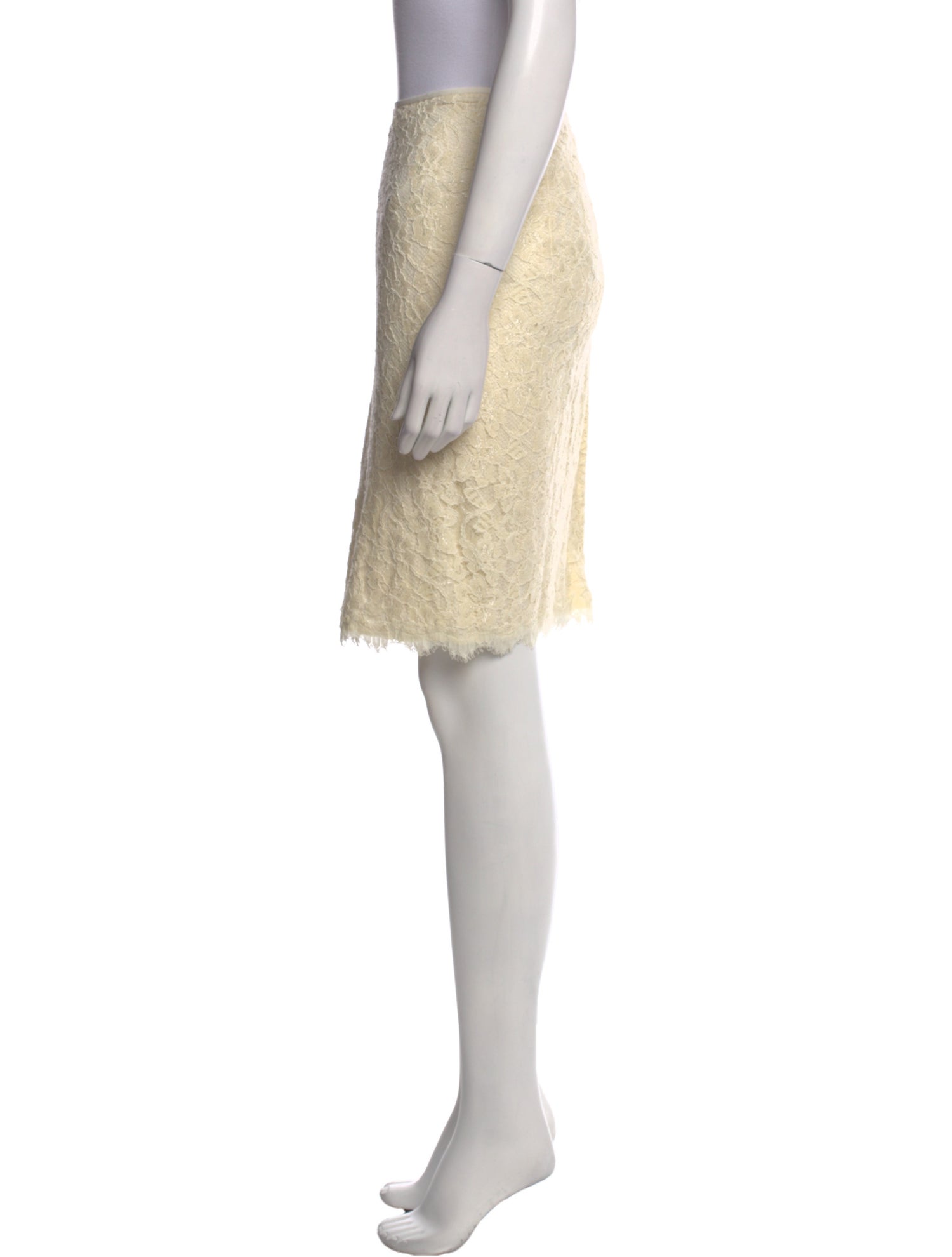 Diane von Furstenberg Raw-Edge Trim Knee-Length Skirt