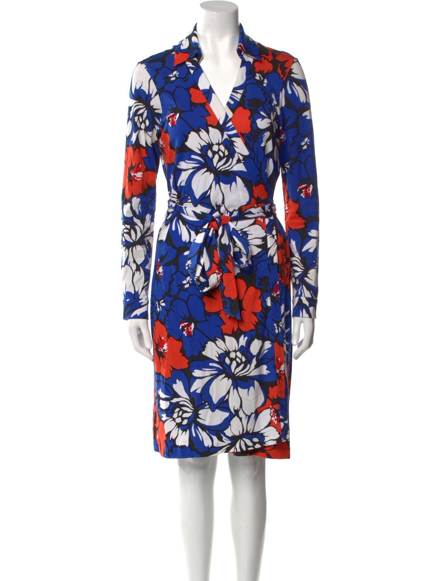Diane von Furstenberg Floral Print Midi Length Dress