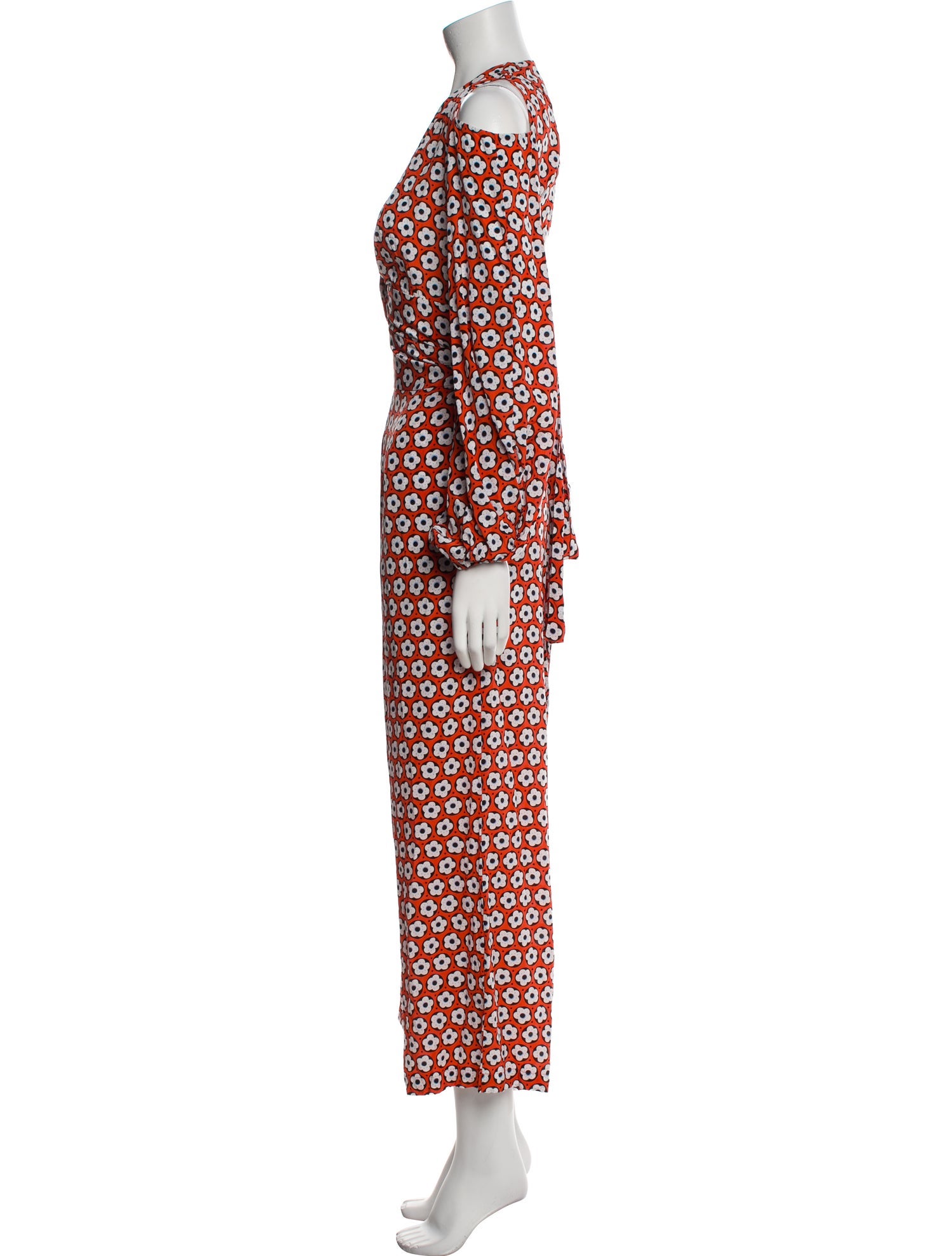 Diane von Furstenberg Silk Floral Print Jumpsuit