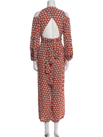Diane von Furstenberg Silk Floral Print Jumpsuit
