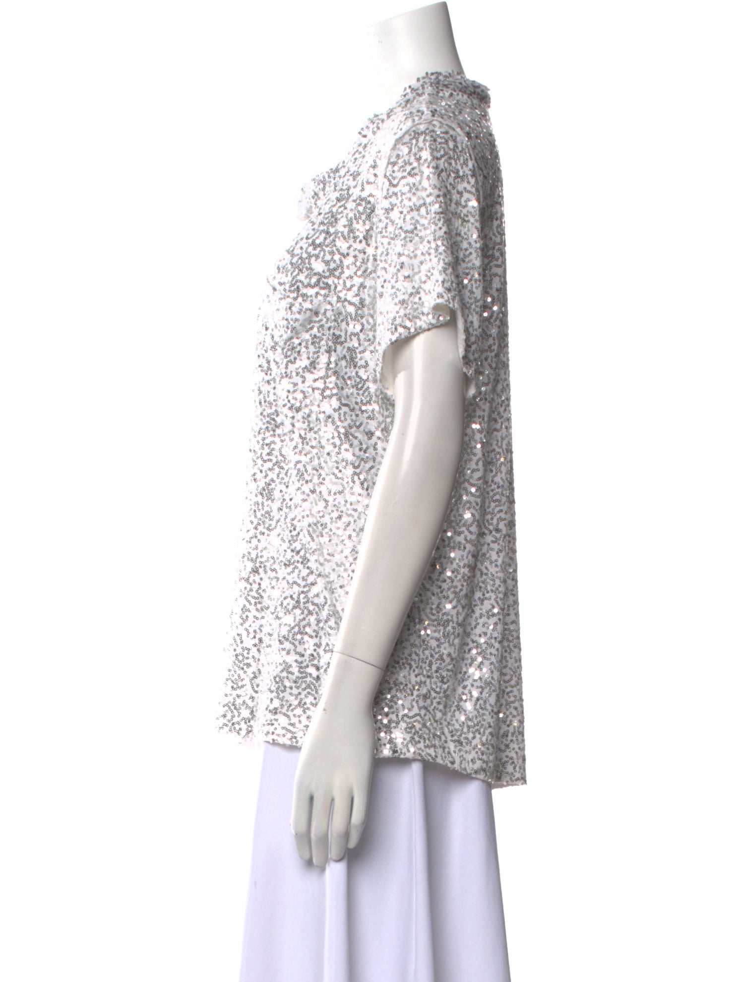 Diane von Furstenberg Sequin Scoop Neck T-Shirt