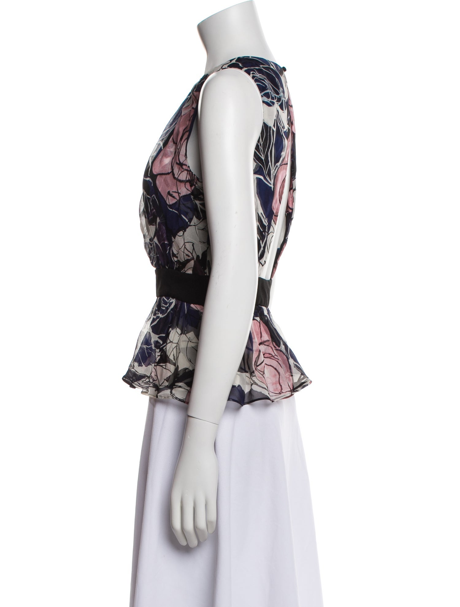 Diane von Furstenberg Silk Floral Print Top