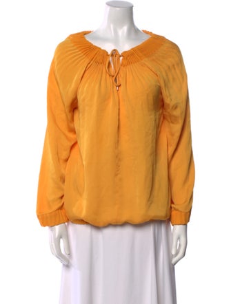 Diane von Furstenberg Tie Neck Long Sleeve Blouse