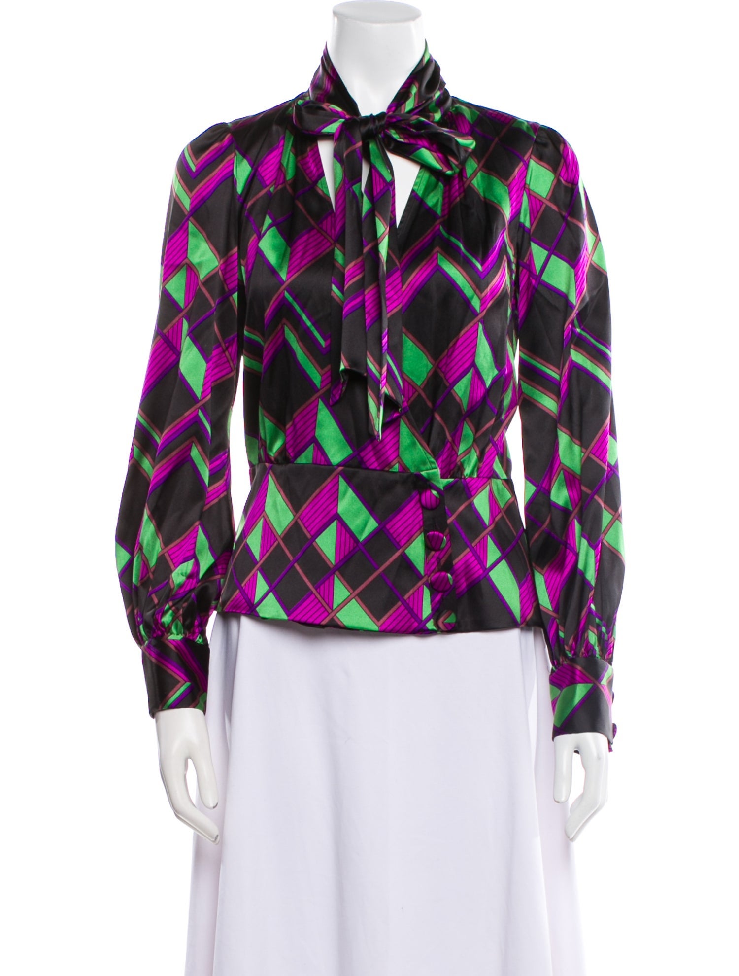 Diane von Furstenberg Silk Printed Blouse
