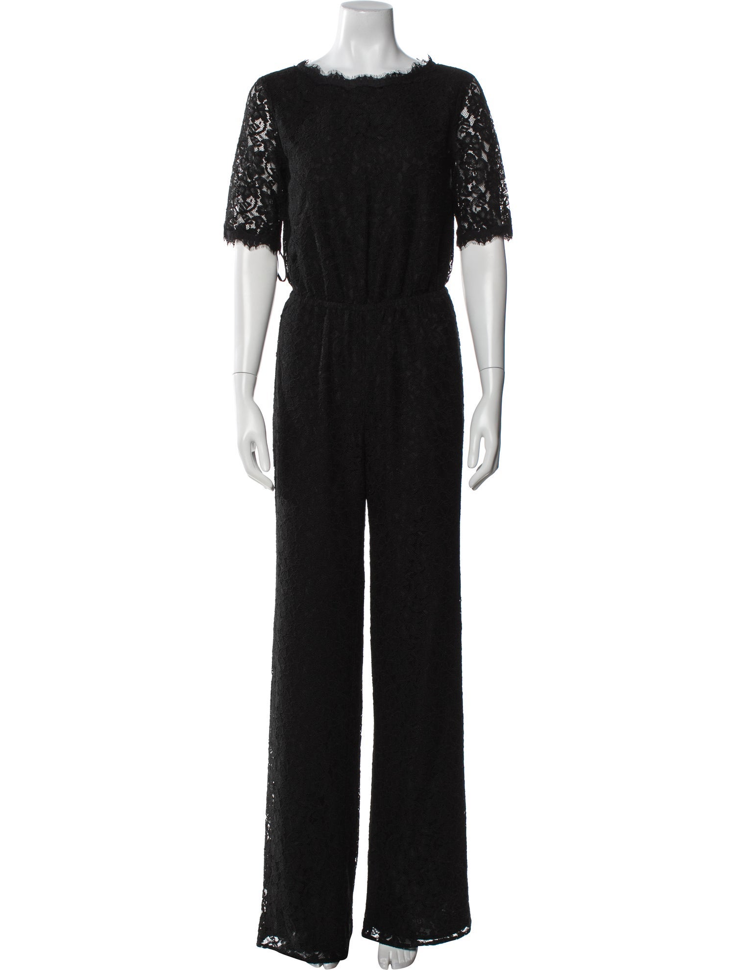 Diane von Furstenberg Lace Pattern Crew Neck Jumpsuit
