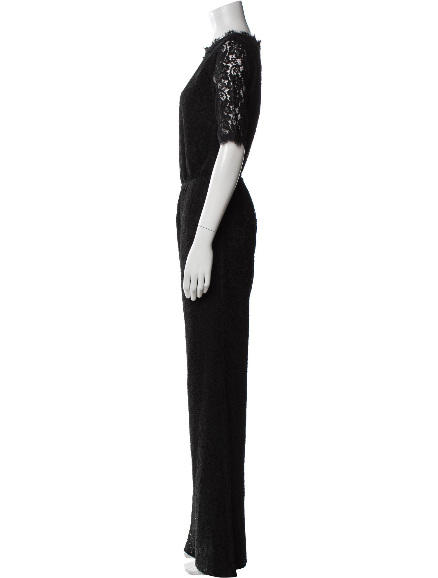 Diane von Furstenberg Lace Pattern Crew Neck Jumpsuit