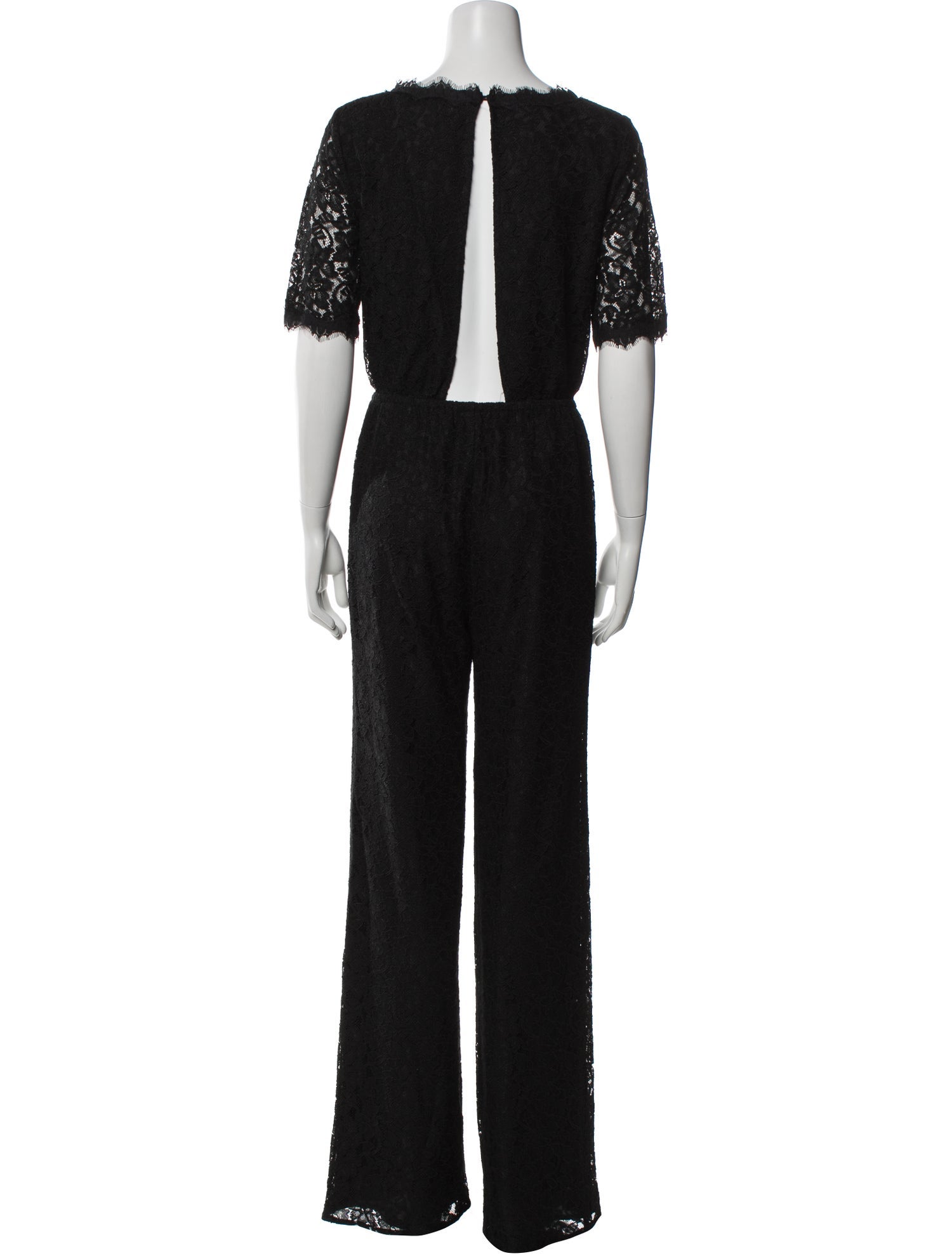 Diane von Furstenberg Lace Pattern Crew Neck Jumpsuit