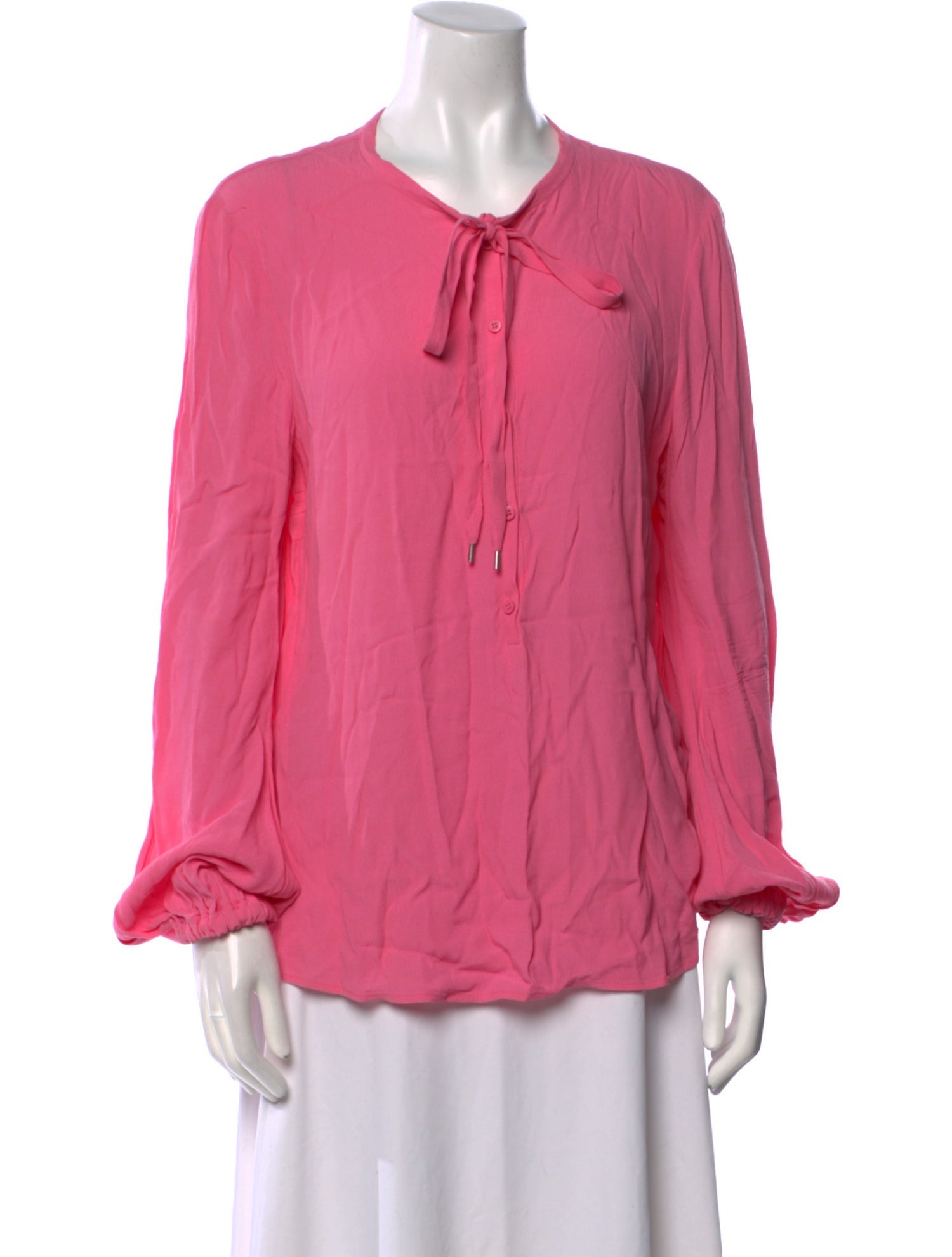Diane von Furstenberg Tie Neck Long Sleeve Blouse