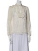 Diane von Furstenberg Mock Neck Three-Quarter Sleeve Blouse