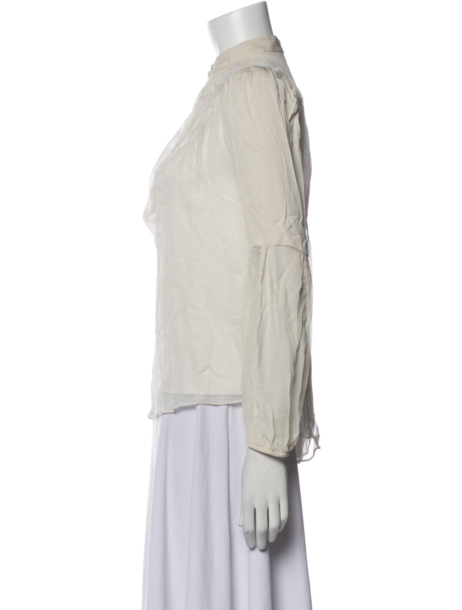 Diane von Furstenberg Mock Neck Three-Quarter Sleeve Blouse