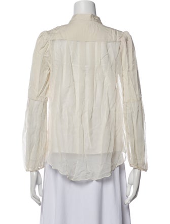 Diane von Furstenberg Mock Neck Three-Quarter Sleeve Blouse