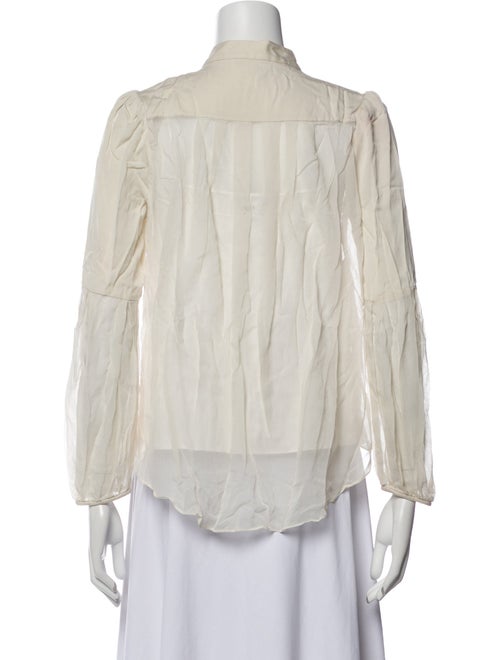 Diane von Furstenberg Mock Neck Three-Quarter Sleeve Blouse