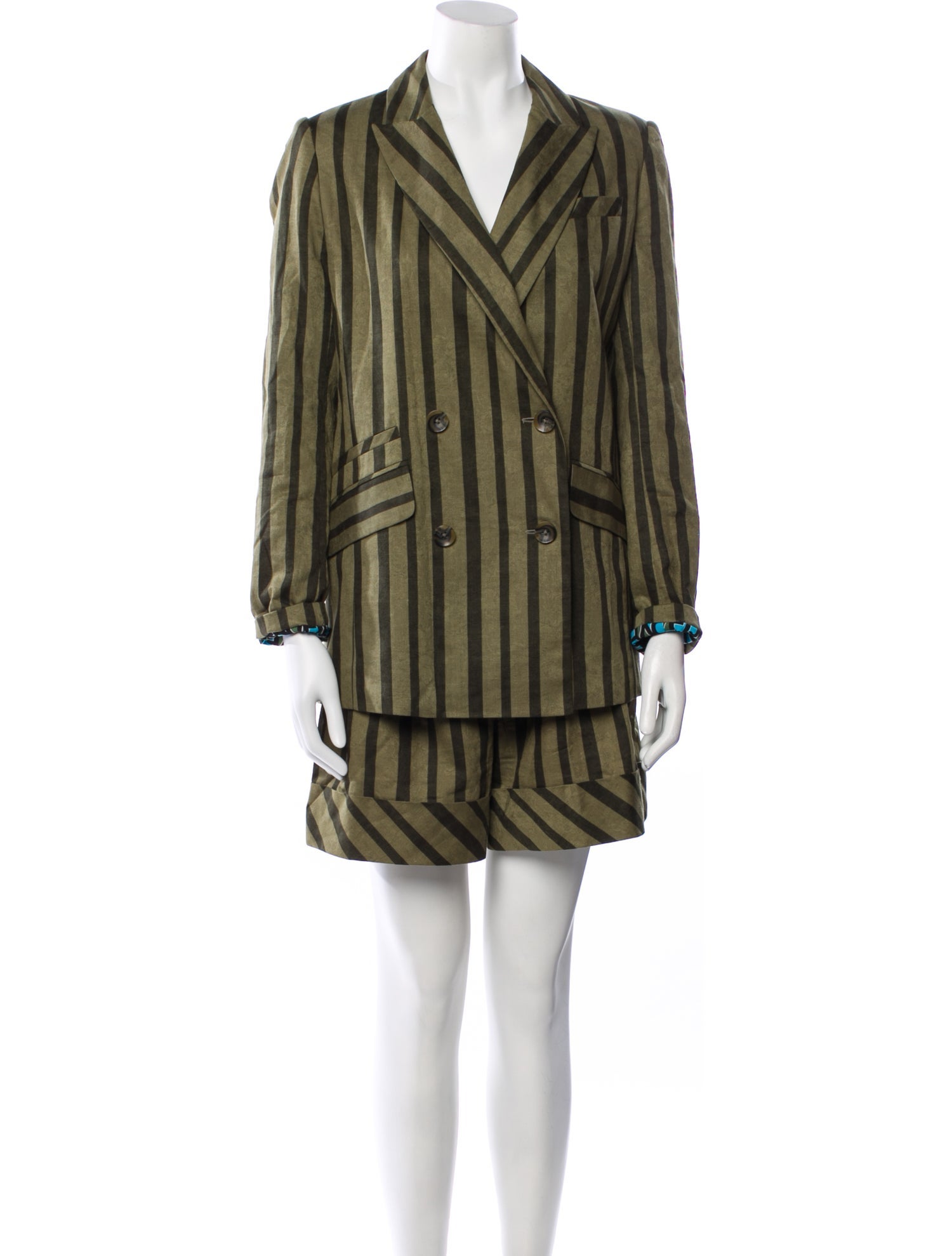 Diane von Furstenberg Striped Short Set