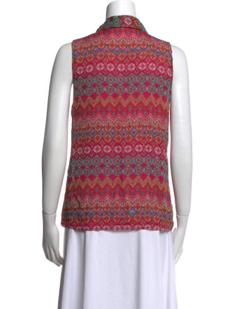 Diane von Furstenberg Silk Printed Button-Up Top