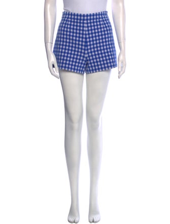 Diane von Furstenberg Plaid Print Mini Shorts