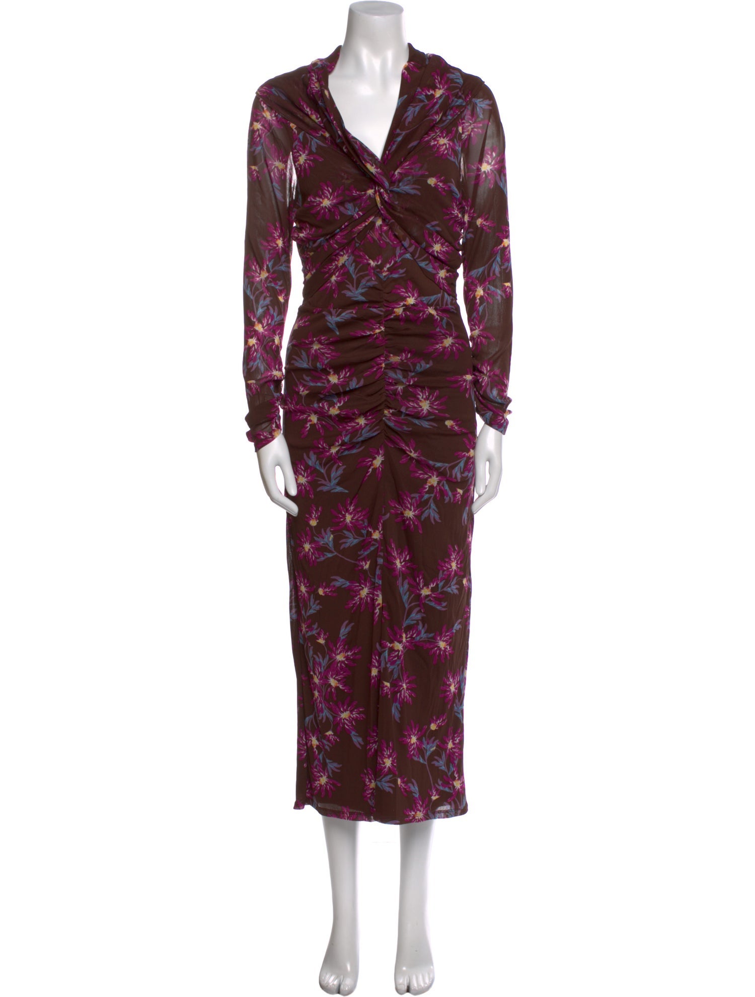Diane von Furstenberg Floral Print Midi Length Dress w/ Tags