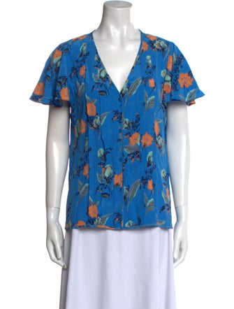 Diane von Furstenberg Silk Floral Print Top