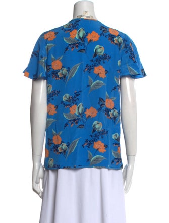 Diane von Furstenberg Silk Floral Print Top