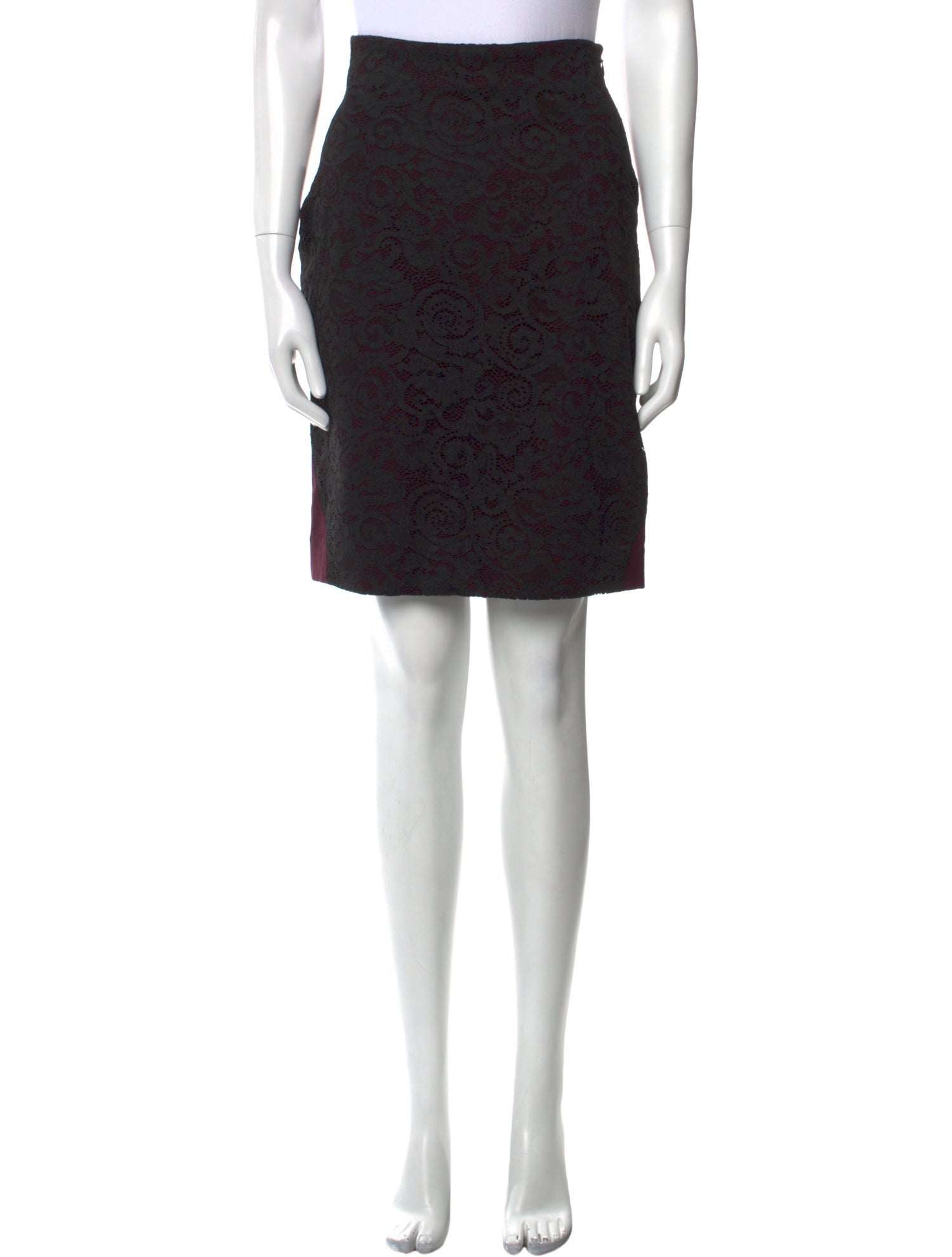 Diane von Furstenberg Lace Pattern Knee-Length Skirt