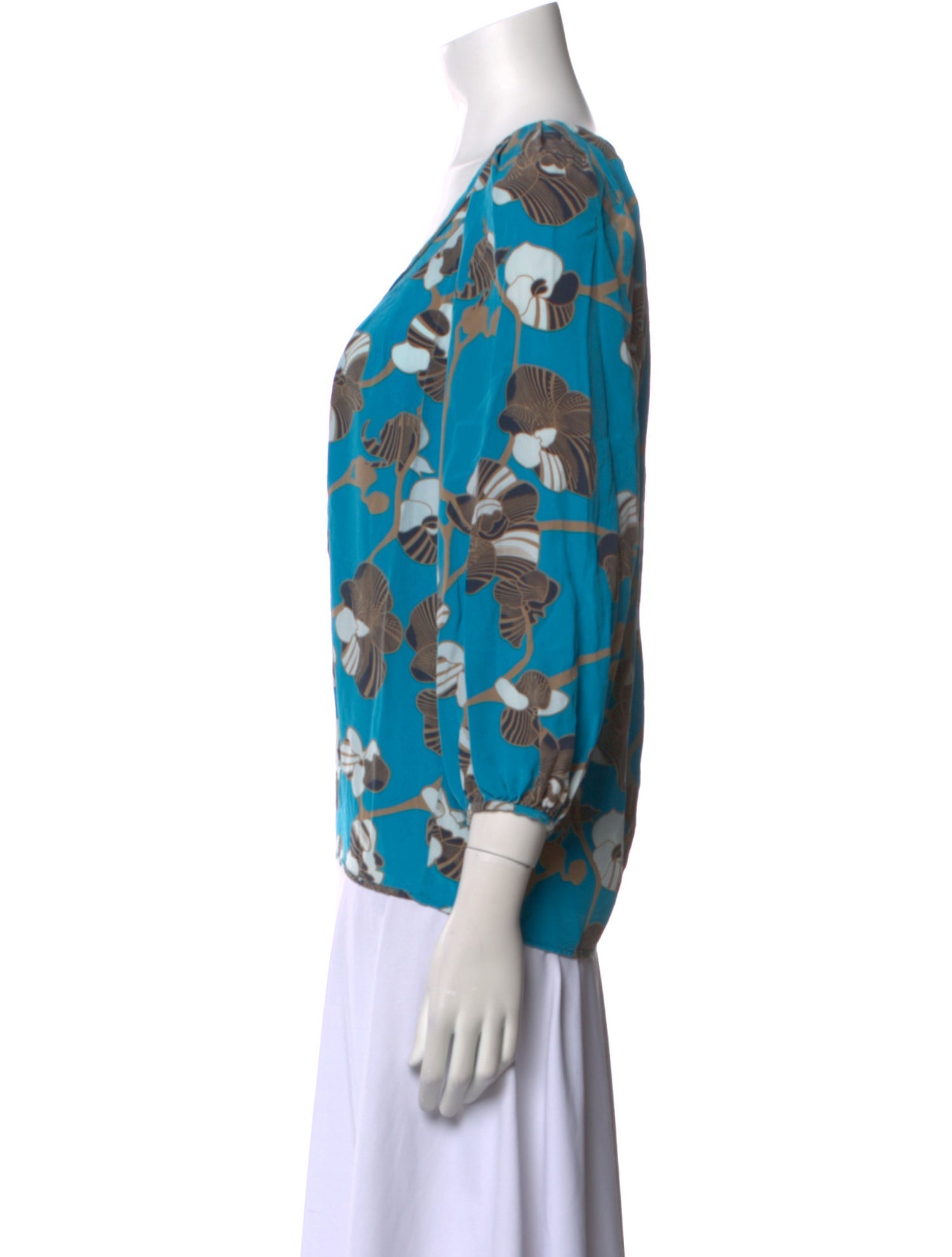 Diane von Furstenberg Silk Floral Print Blouse