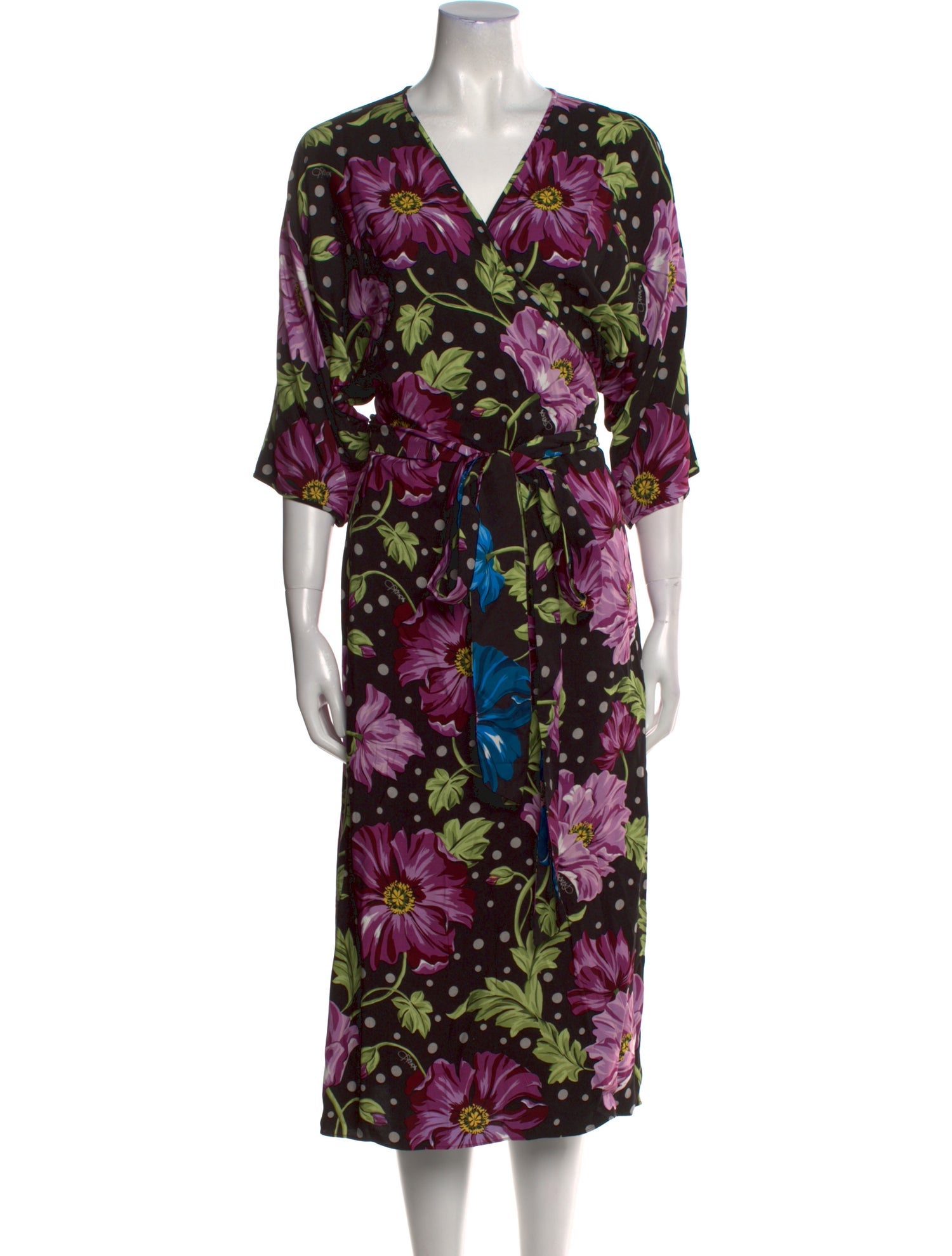 Diane von Furstenberg Floral Print Midi Length Dress