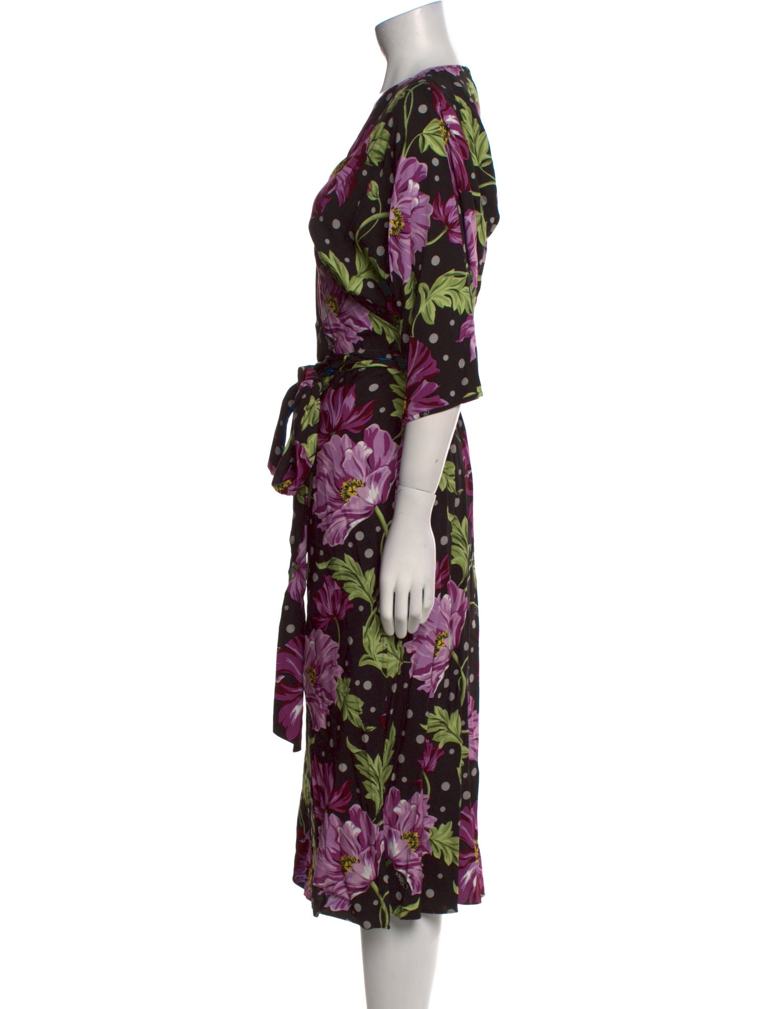 Diane von Furstenberg Floral Print Midi Length Dress