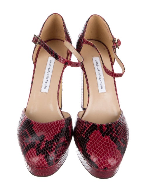 Diane von Furstenberg Leather Animal Print D'Orsay Pumps